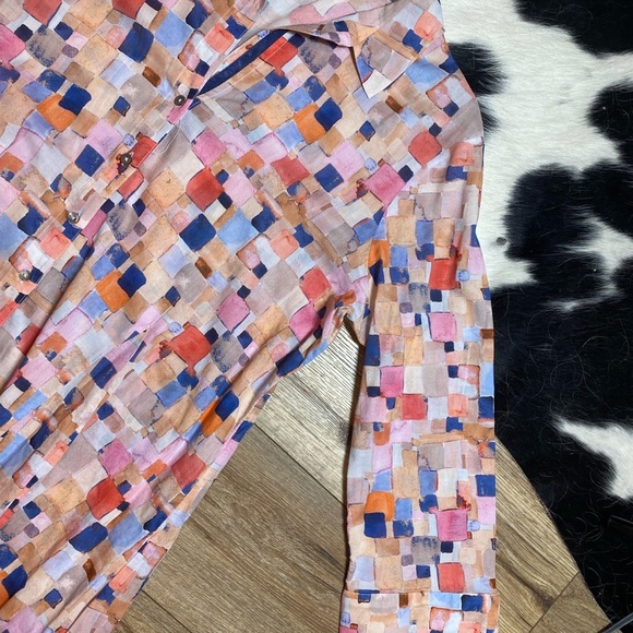 NIC+ZOE Printed Crinkle Button Front Tunic - Picture 6 of 12